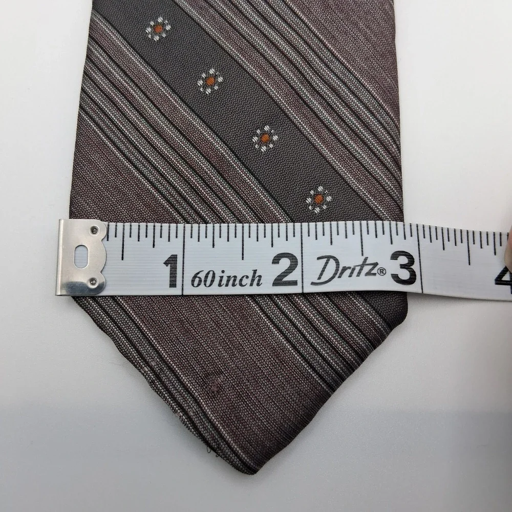Vintage Haulintrigere Tie Polyester Slim Striped Pre-Loved‎